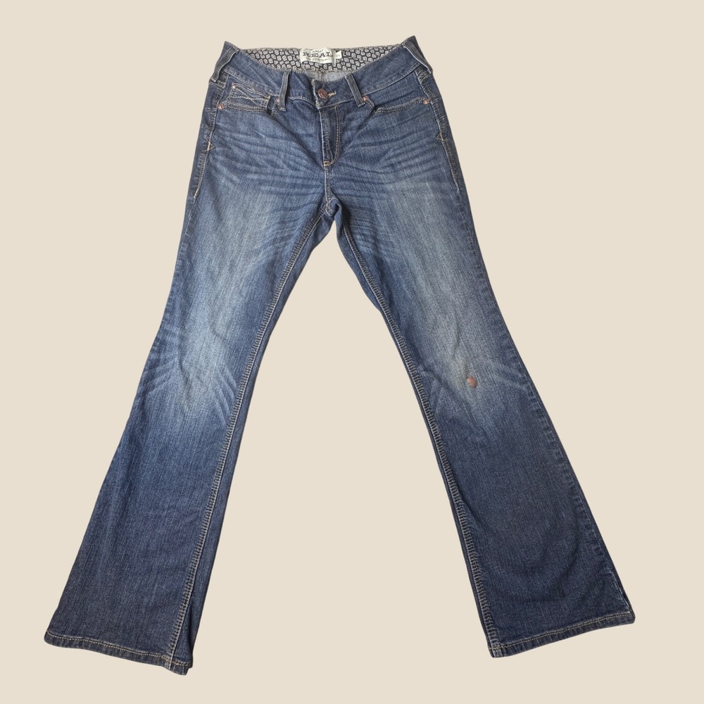 Ariat Jeans Womens 31R Blue Real Rosa Boot Cut Mid Rise Stretch Denim 10027713